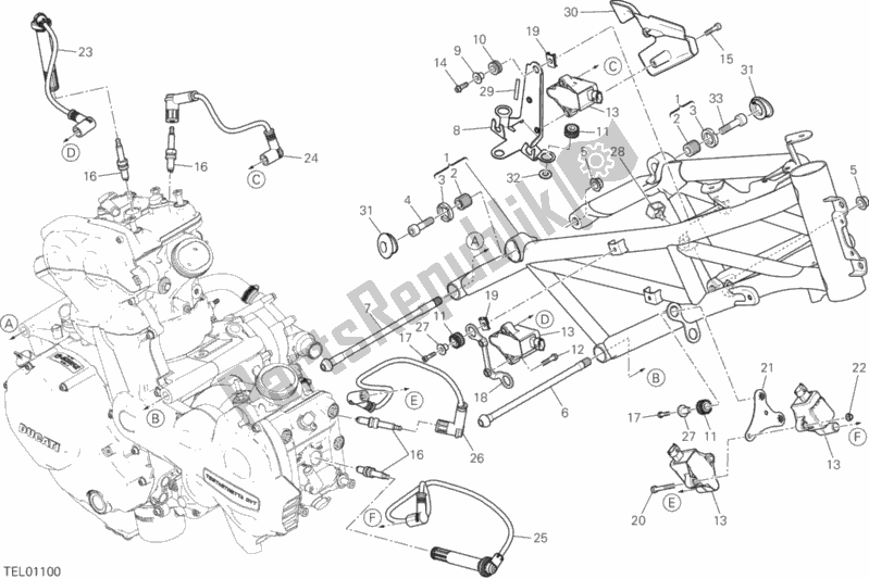 Todas las partes para Marco de Ducati Multistrada 1200 S Touring Brasil 2018